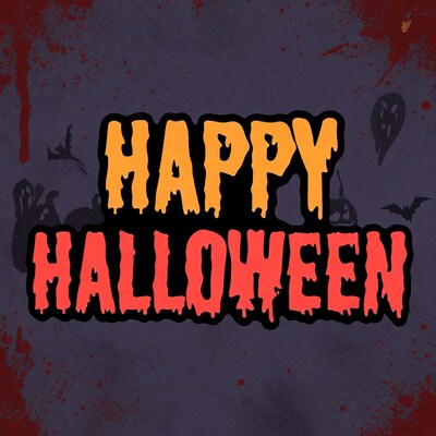 Happy Halloween Dripping Text Graphic
