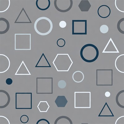 Gray Geometric Shapes Seamless Pattern