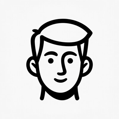 Smiling man line icon