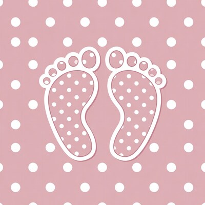 Pink Baby Feet Illustration