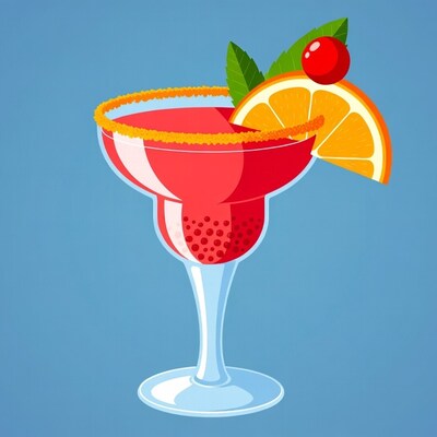 Margarita with orange slice and cherry