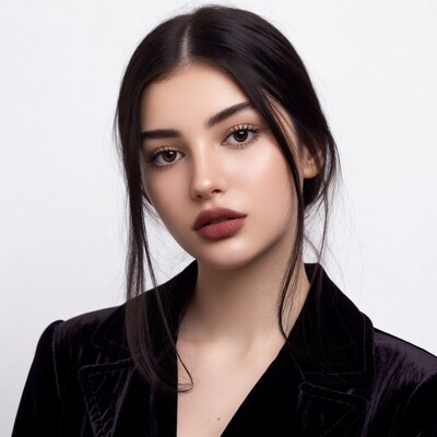 Beautiful woman in velvet blazer