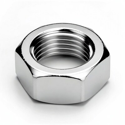 Shiny silver hex nut