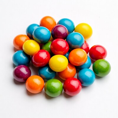 Colorful Candy Balls on White Background