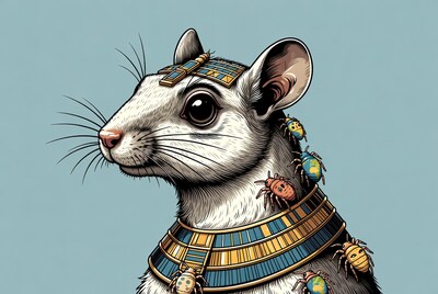 Egyptian Pharaoh Gerbil with Beetles