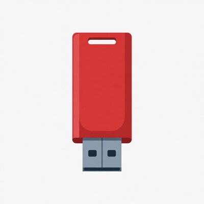 Red USB Flash Drive Illustration