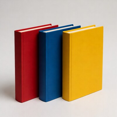 Red Blue Yellow Books Standing