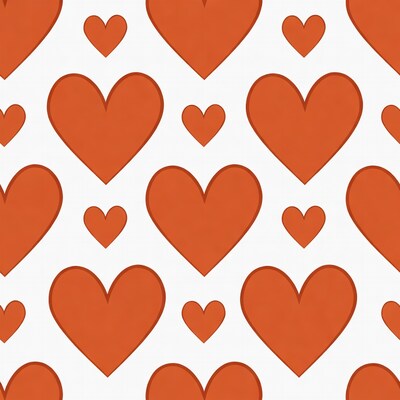 Orange Hearts Seamless Pattern