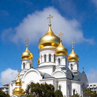 Orthodox Church with Golden Domes