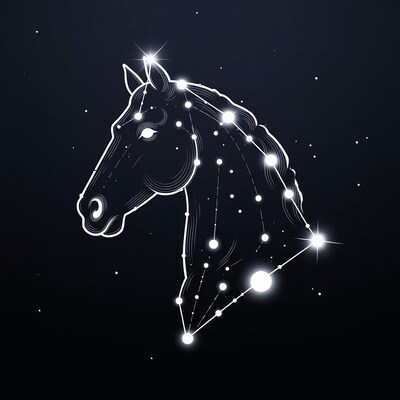 Horse Head Constellation Illustration