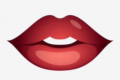 Red Glossy Lips Illustration