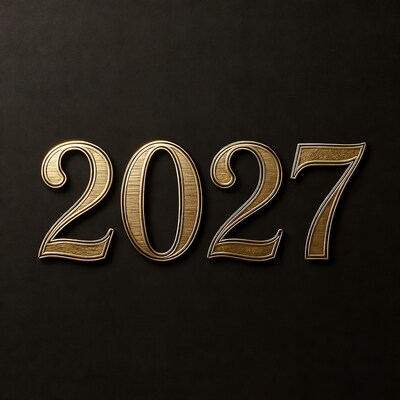 Gold 2027 Numbers on Black