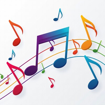 Colorful musical notes illustration