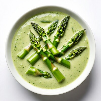 Asparagus Spears in Green Soup