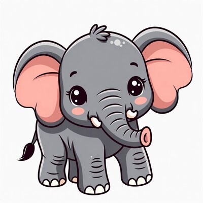 Cute baby elephant illustration