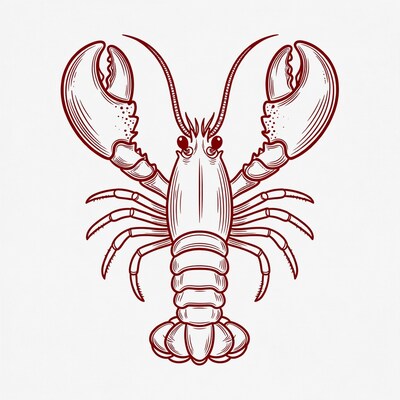 Line Art Lobster Illustration