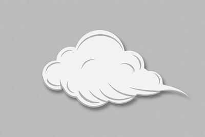 White paper cutout cloud