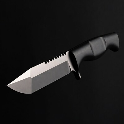 Black tactical combat knife