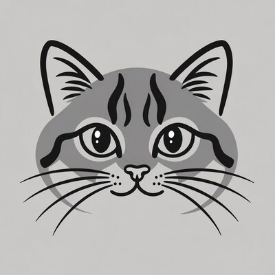 Gray cat face illustration