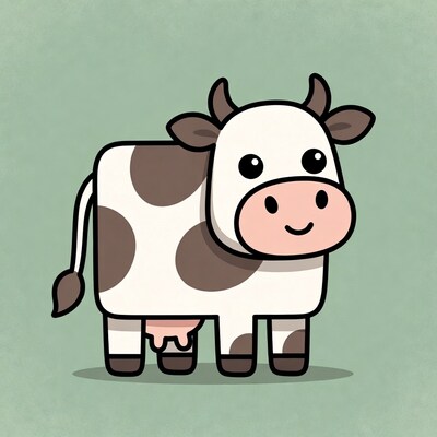 Cute cartoon cow illustration
