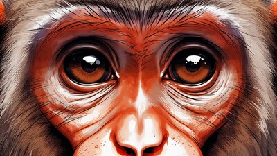 Close-up monkey face illustration