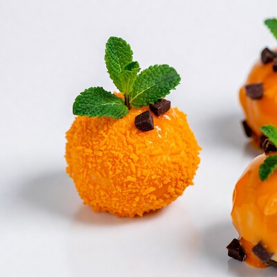Orange Coconut Balls with Mint