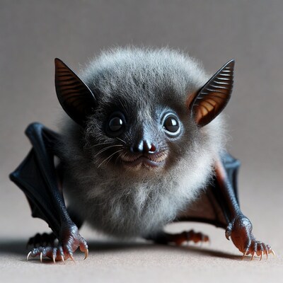 Cute baby bat with big eyes