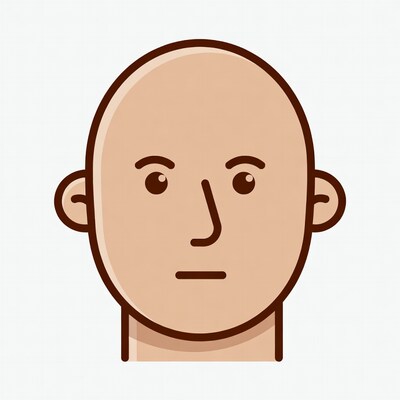 Bald man face icon