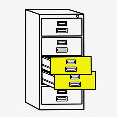 Filing Cabinet with Open Drawers