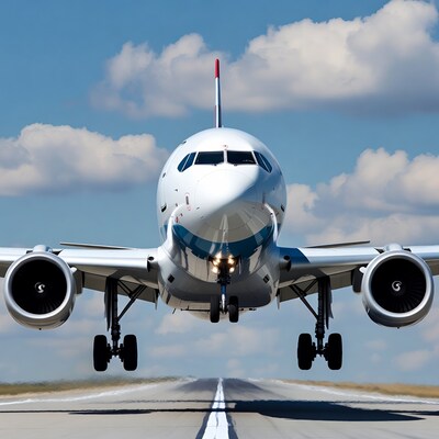 Swiss Air Airbus landing on runway