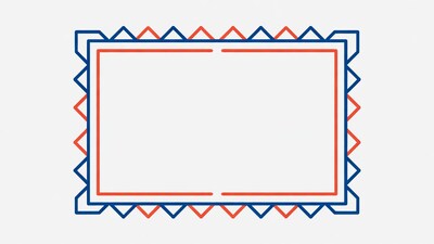 Red Blue Zigzag Border Frame