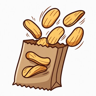 Potato Chips Spilling from Bag