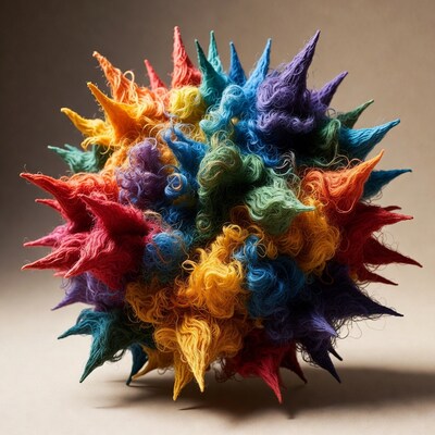 Rainbow Spiky Wool Ball