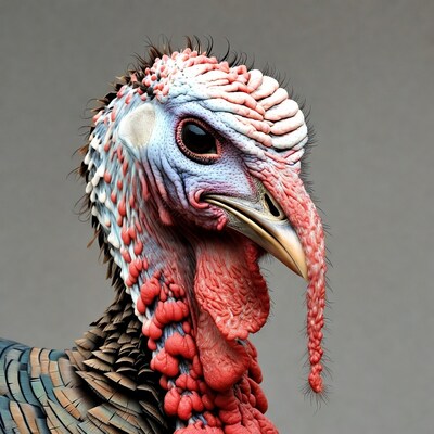 Close-up turkey head portrait