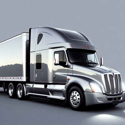 Silver International Semi Truck