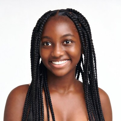 Smiling African-American girl with braids
