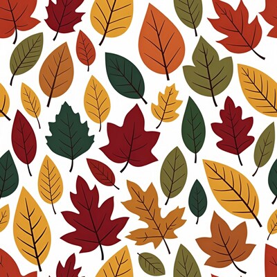 Fall Leaves Seamless Pattern