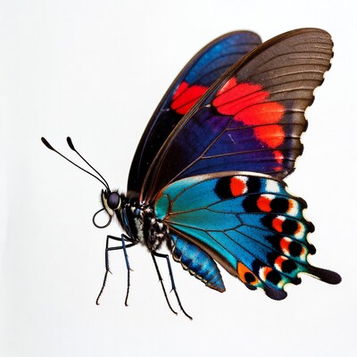 Colorful Butterfly on White Background