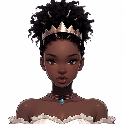 African-American woman with crown