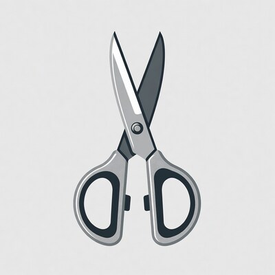 Silver Scissors Illustration