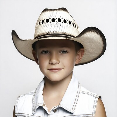 Boy wearing cowboy hat
