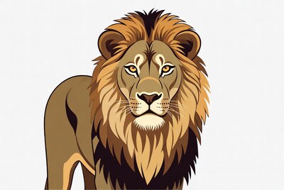 Lion illustration on white background