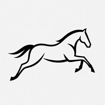 Galloping horse silhouette illustration