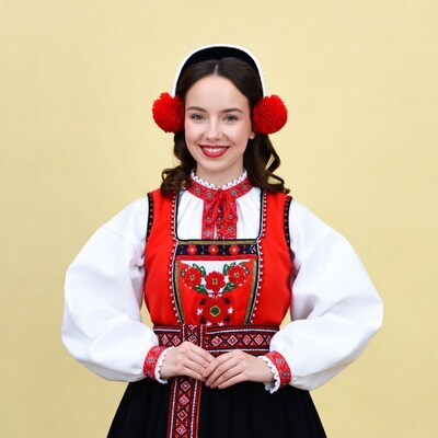 Woman in Norwegian folk dress