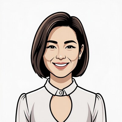 Smiling Asian woman illustration