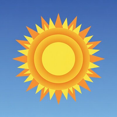 Bright sun on blue sky