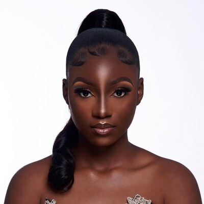 Beautiful Black woman with sleek ponytail