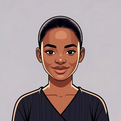 Smiling African-American woman illustration