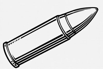 Black Bullet Outline Illustration