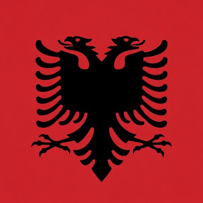 Albanian Flag Double-Headed Eagle
